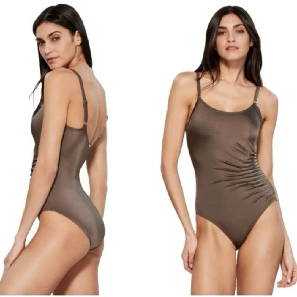 CALVIN KLEIN Draped Starburst One Piece Swimsuit - Picture 14 of 16